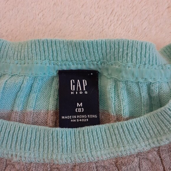 Gap Girls Size Medium 8 Blue Gray Striped Angora Blend Sweater - Picture 3 of 7